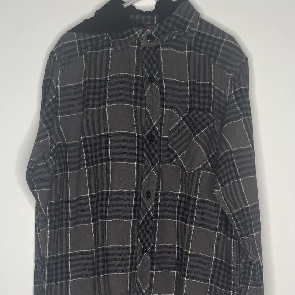 Tony Hawke Hooded Flannel Boys Medium